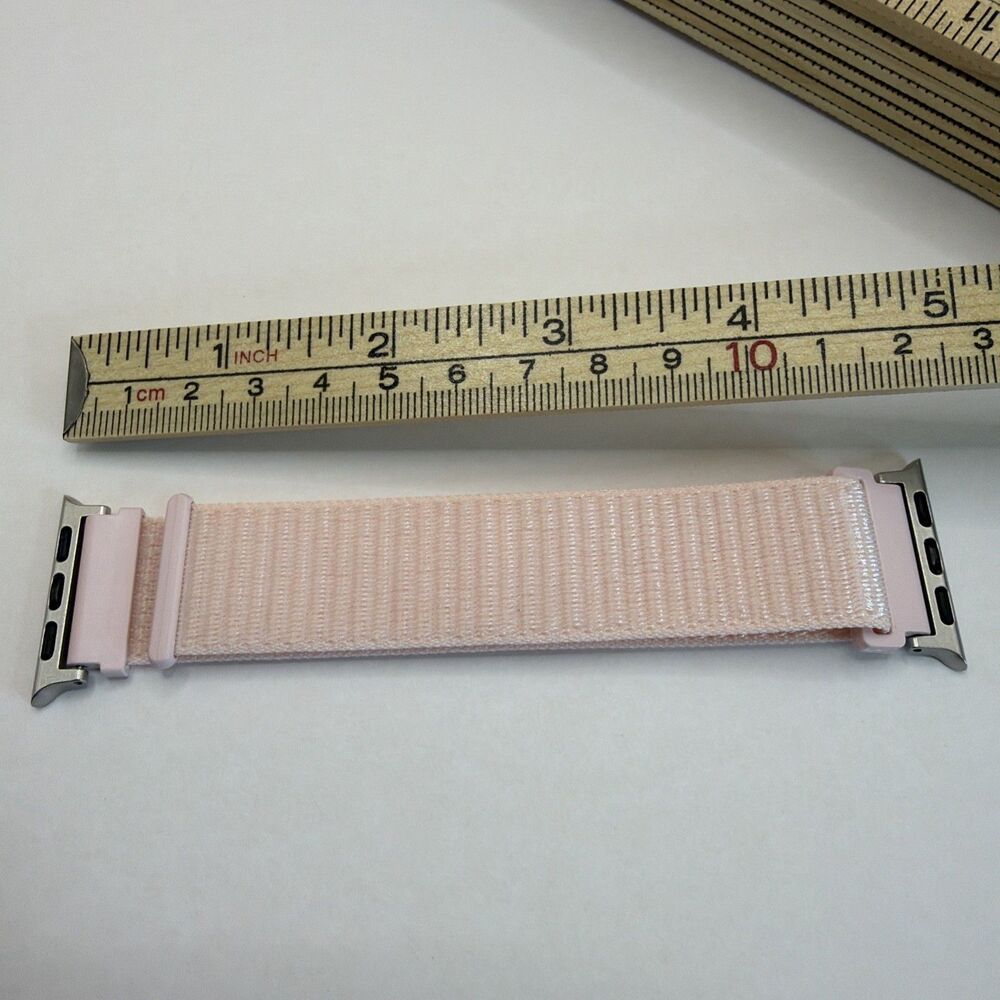 Band for Apple Watch Series 10 Sport Loop 40/41/42 Nylon Strap (NEW) Lt Pink